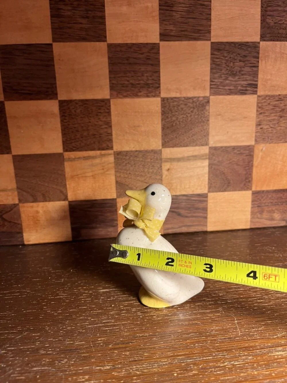 Ceramic Duck with Bow, A1171, Chip on Beak, Base